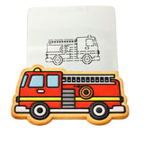Firetruck Cookie Cutter | Stamp | Stencil #1 Comic Book / Vehicles Cookie Cutter Lady MINI - 2 Inches (5cm) Stencil ONLY 