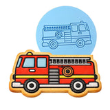 Firetruck Cookie Cutter | Stamp | Stencil #1 Comic Book / Vehicles Cookie Cutter Lady MINI - 2 Inches (5cm) Debosser ONLY 