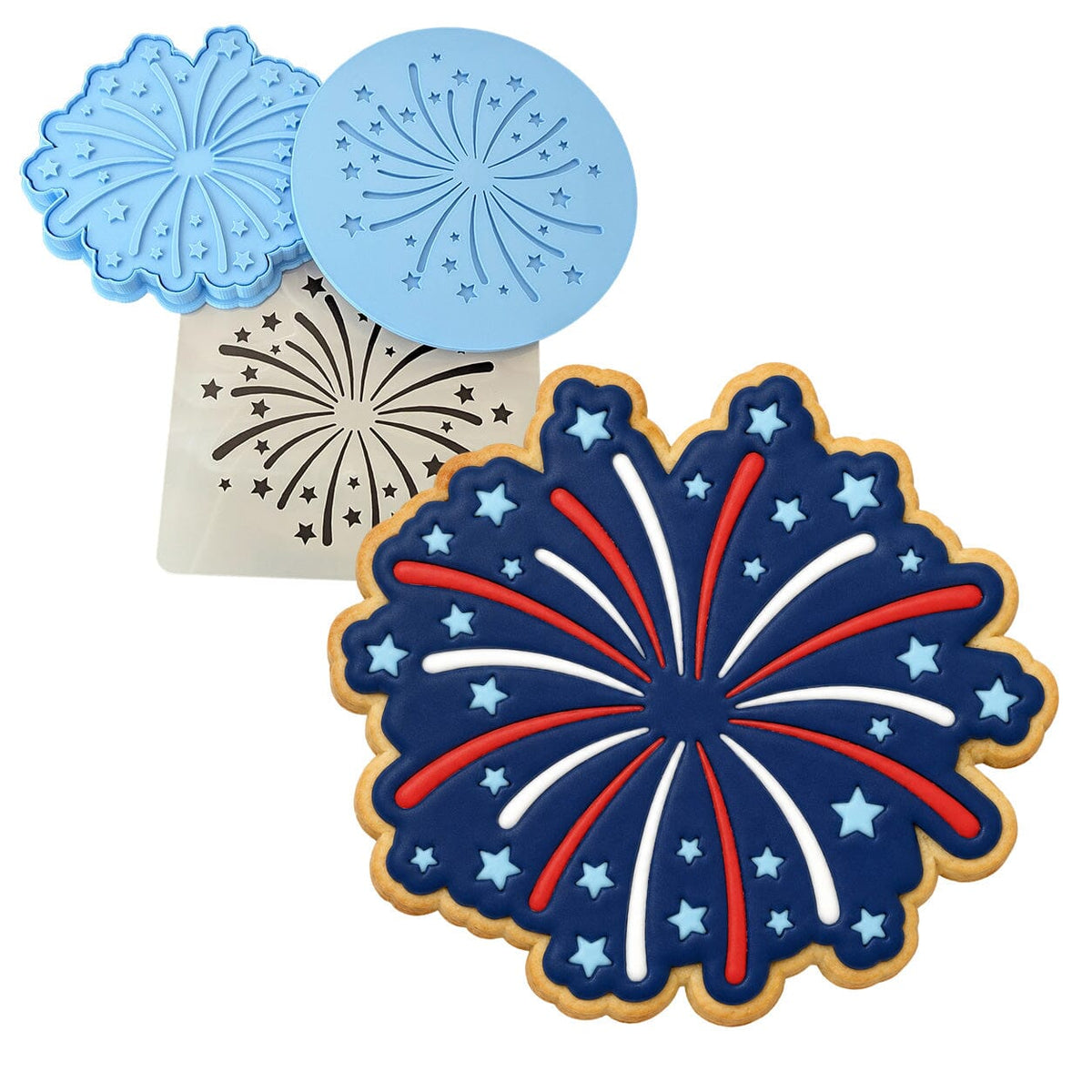 Firework Cookie Cutter | Stamp | Stencil #2 St Pats / July 4th Cookie Cutter Lady 