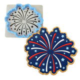 Firework Cookie Cutter | Stamp | Stencil #2 St Pats / July 4th Cookie Cutter Lady 2 Inch Small Cupcake Cutter + Stamp Yes
