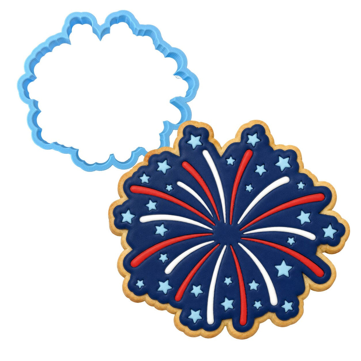 Firework Cookie Cutter | Stamp | Stencil #2 St Pats / July 4th Cookie Cutter Lady 2 Inch Small Cupcake Cutter Only No