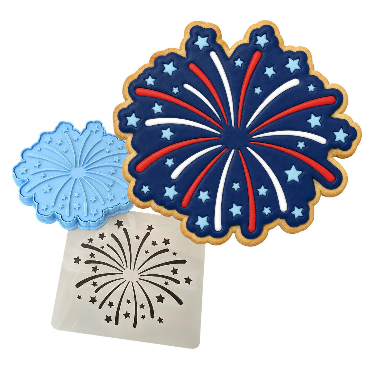 Firework Cookie Cutter | Stamp | Stencil #2 St Pats / July 4th Cookie Cutter Lady 