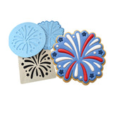 Firework Cookie Cutter | Stamp | Stencil #6 Cookie Cutters Cookie Cutter Lady MINI - 2 Inches (5cm) **FULL SET BUNDLE** Cutter + Stamp + Stencil + Debosser **BEST DEAL** 