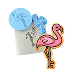 Flamingo Cookie Cutter | Stamp | Stencil #1 Animals & Dinosaurs Cookie Cutter Lady MINI - 2 Inches (5cm) **FULL SET BUNDLE** Cutter + Stamp + Stencil + Debosser **BEST DEAL** 
