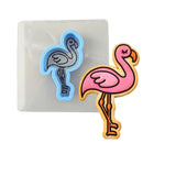 Flamingo Cookie Cutter | Stamp | Stencil #1 Animals & Dinosaurs Cookie Cutter Lady MINI - 2 Inches (5cm) **BUNDLE** Cutter + Stencil 