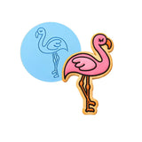 Flamingo Cookie Cutter | Stamp | Stencil #1 Animals & Dinosaurs Cookie Cutter Lady MINI - 2 Inches (5cm) Debosser ONLY 