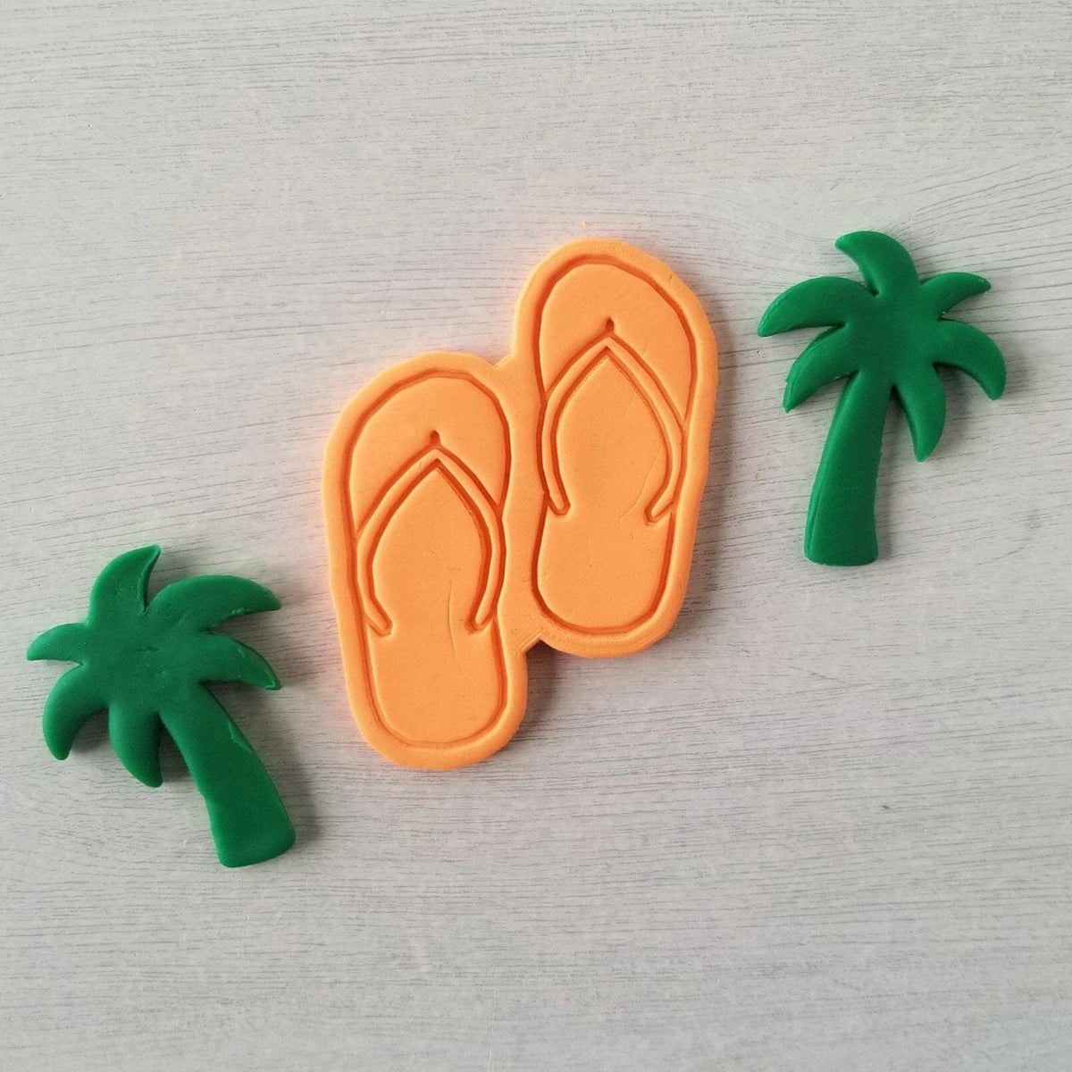 Flip Flop Pair Cookie Cutter | Stamp | Stencil #1 Beach / Summer Cookie Cutter Lady 
