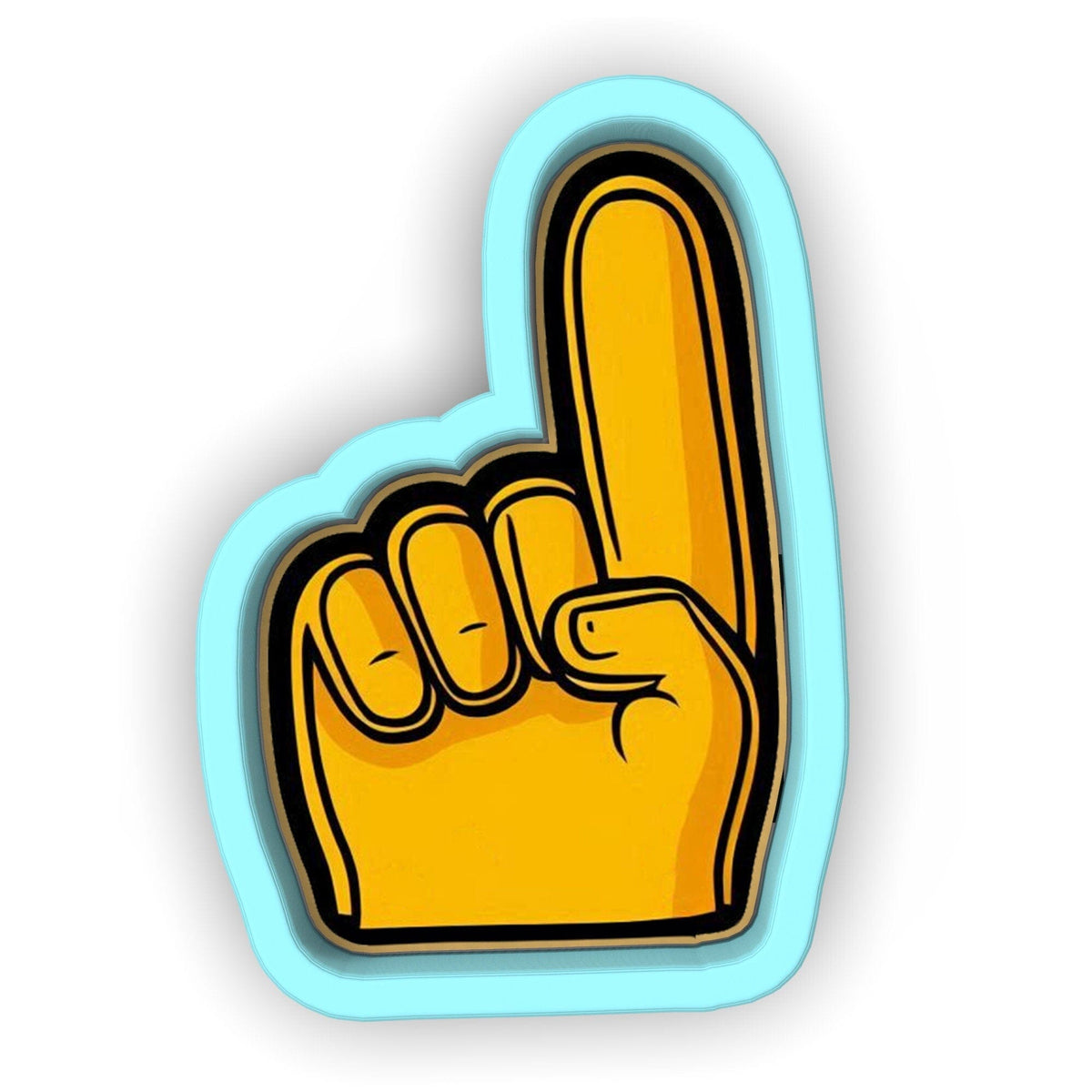 a yellow hand with a thumb up sign