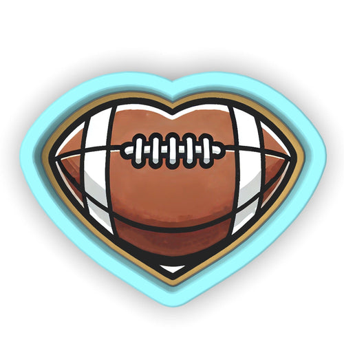 Football Heart Cookie Cutter | Stamp | Stencil - SHARP EDGES - FAST Shipping - Choose Your Own Size! #1