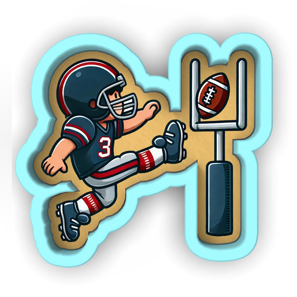 a cartoon of a football player catching a football