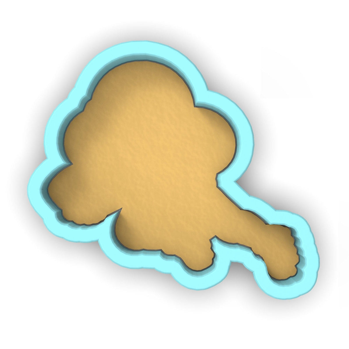 a cookie cutter with a cookie shaped like a cloud