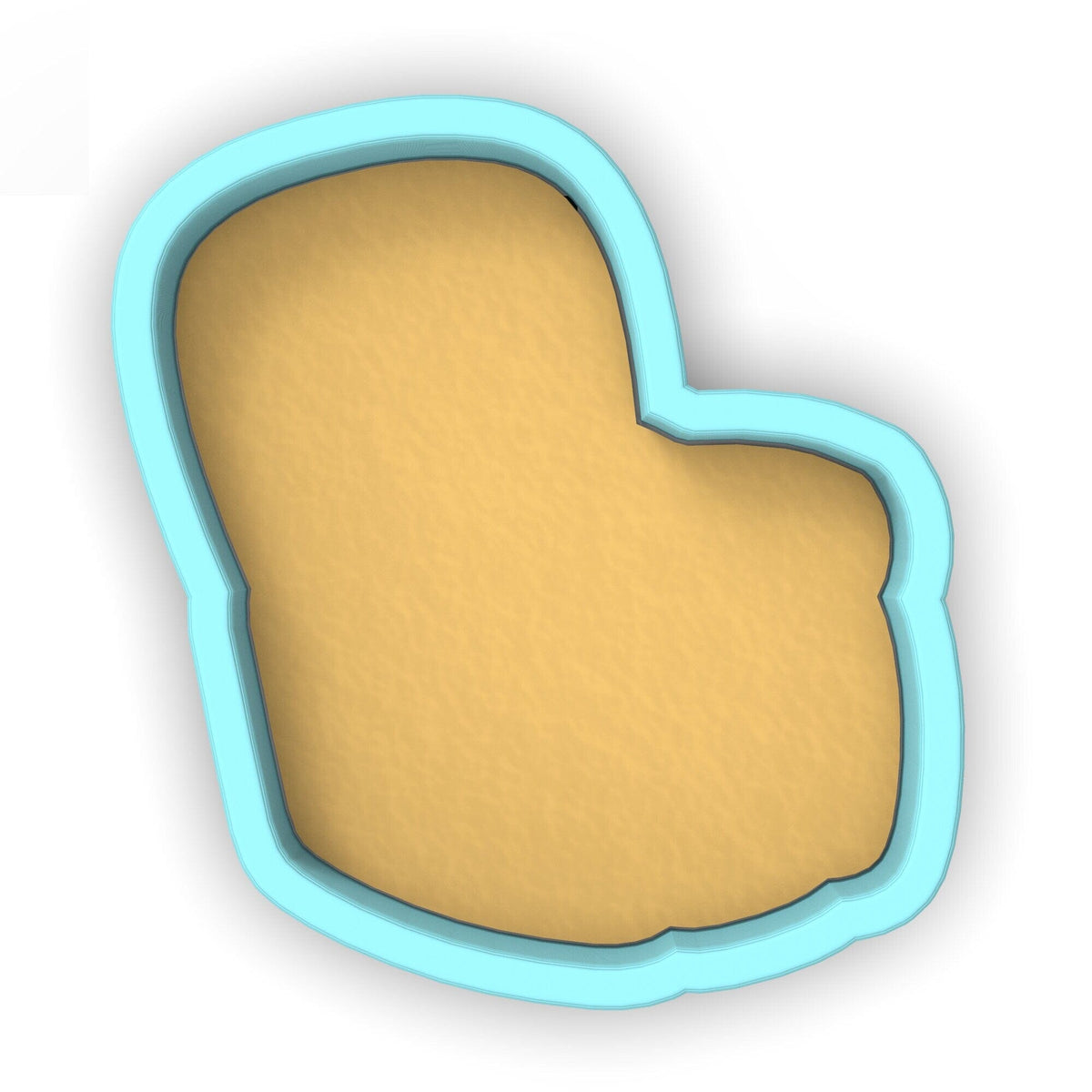 a cookie shaped like a heart on a white background