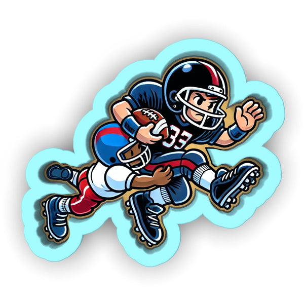 a cartoon of a football player catching a ball