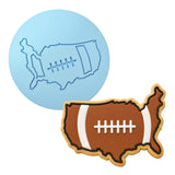 Football USA Cookie Cutter Stamp & Outline #1 Sports Cookie Cutter Lady MINI - 2 Inches (5cm) Debosser ONLY 