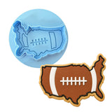 Football USA Cookie Cutter Stamp & Outline #1 Sports Cookie Cutter Lady MINI - 2 Inches (5cm) **BUNDLE** Cutter + Debosser 