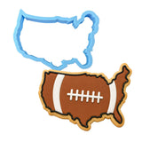 Football USA Cookie Cutter Stamp & Outline #1 Sports Cookie Cutter Lady MINI - 2 Inches (5cm) Cookie Cutter ONLY (Outline) 