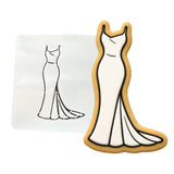 Formal Dress 3 Cookie Cutter | Stamp | Stencil - SHARP EDGES - FAST Shipping - Choose Your Own Size! #1 Cookie Cutter Lady LITTLE - 3 Inches (7.62cm) Stencil ONLY 