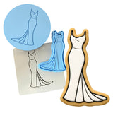 Formal Dress 3 Cookie Cutter | Stamp | Stencil - SHARP EDGES - FAST Shipping - Choose Your Own Size! #1 Cookie Cutter Lady LITTLE - 3 Inches (7.62cm) **FULL SET BUNDLE** Cutter + Stamp + Stencil + Debosser **BEST DEAL** 