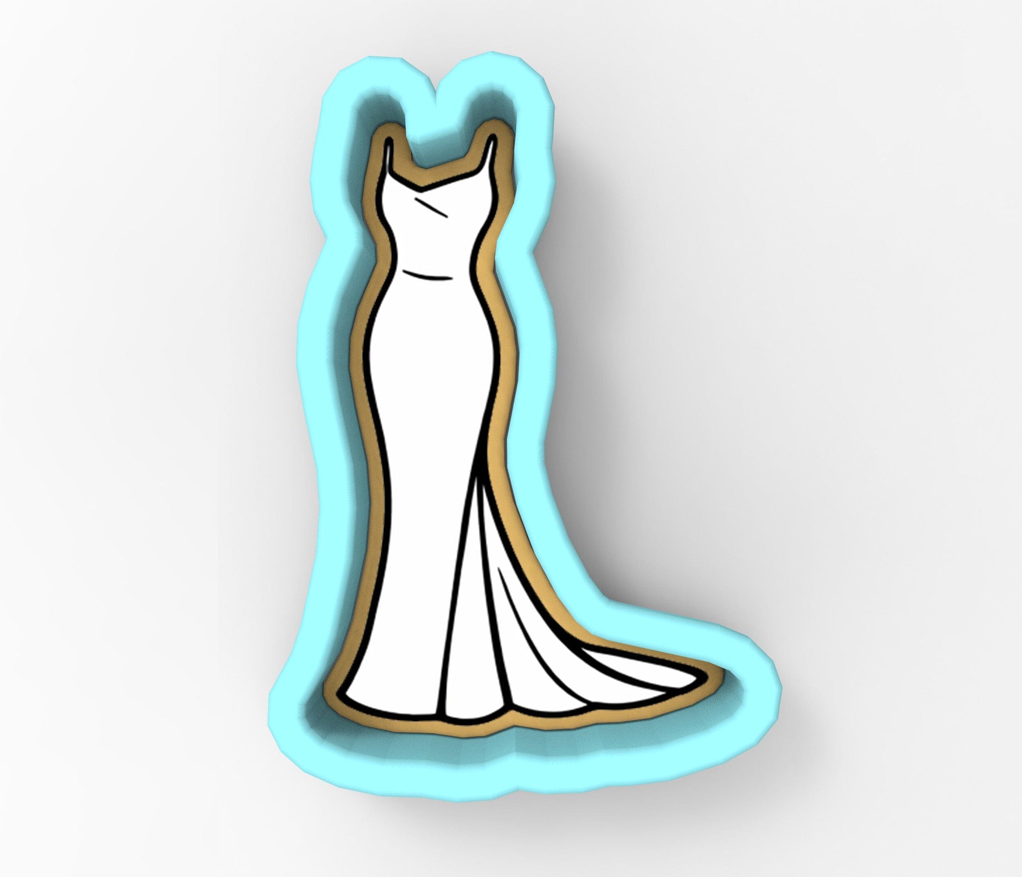 Formal Dress 3 Cookie Cutter | Stamp | Stencil - SHARP EDGES - FAST Shipping