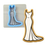 Formal Dress 3 Cookie Cutter | Stamp | Stencil - SHARP EDGES - FAST Shipping - Choose Your Own Size! #1 Cookie Cutter Lady LITTLE - 3 Inches (7.62cm) **BUNDLE** Cutter + Stencil 