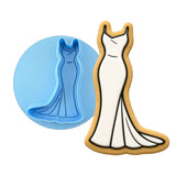 Formal Dress 3 Cookie Cutter | Stamp | Stencil - SHARP EDGES - FAST Shipping - Choose Your Own Size! #1 Cookie Cutter Lady LITTLE - 3 Inches (7.62cm) **BUNDLE** Cutter + Debosser 
