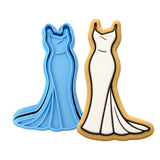 Formal Dress 3 Cookie Cutter | Stamp | Stencil - SHARP EDGES - FAST Shipping - Choose Your Own Size! #1 Cookie Cutter Lady LITTLE - 3 Inches (7.62cm) **BUNDLE** Cutter + Stamp 