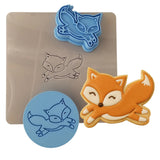 Fox Running Cookie Cutter Stamp & Outline #1 Animals & Dinosaurs Cookie Cutter Lady MINI - 2 Inches (5cm) **FULL SET BUNDLE** Cutter + Stamp + Stencil + Debosser **BEST DEAL** 