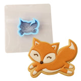 Fox Running Cookie Cutter Stamp & Outline #1 Animals & Dinosaurs Cookie Cutter Lady MINI - 2 Inches (5cm) **BUNDLE** Cutter + Stencil 