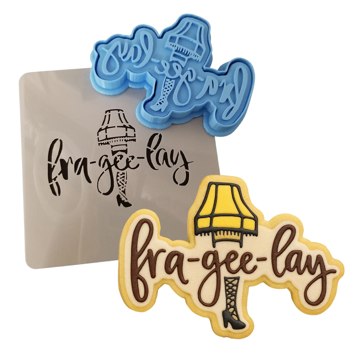 Fra Gee Lay Leg Cookie Cutter | Stamp | Stencil #1 Xmas / Winter / NYE Cookie Cutter Lady 