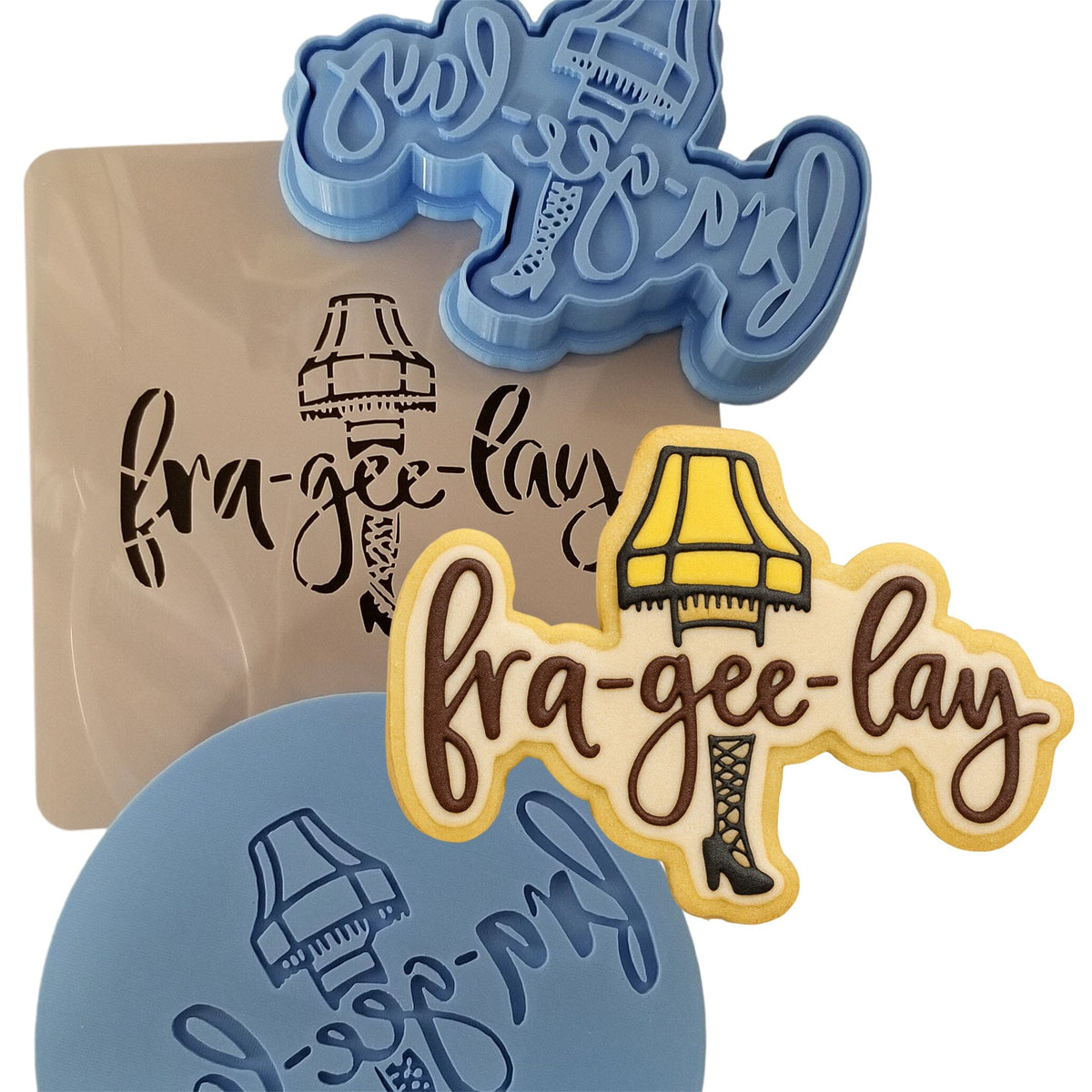 Fra Gee Lay Leg Cookie Cutter | Stamp | Stencil #1 Xmas / Winter / NYE Cookie Cutter Lady 