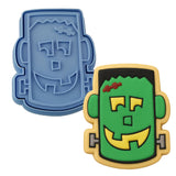 Frankenstein Face Cookie Cutter Outline & Stamp 3 Halloween / Fall Cookie Cutter Lady MINI - 2 Inches (5cm) **BUNDLE** Cutter + Stamp 