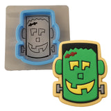 Frankenstein Face Cookie Cutter Outline & Stamp 3 Halloween / Fall Cookie Cutter Lady MINI - 2 Inches (5cm) **BUNDLE** Cutter + Stencil 
