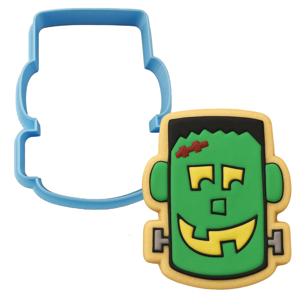 Frankenstein Face Cookie Cutter Outline & Stamp 3 Halloween / Fall Cookie Cutter Lady MINI - 2 Inches (5cm) Cookie Cutter ONLY (Outline) 