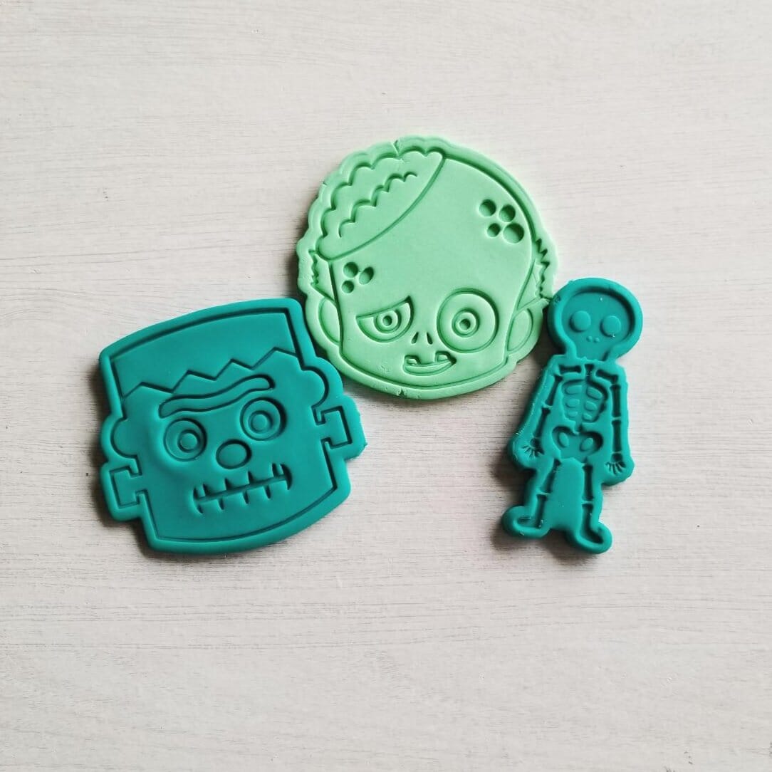 Frankenstein Face Cookie Cutter Outline & Stamp 4 Halloween / Fall Cookie Cutter Lady 