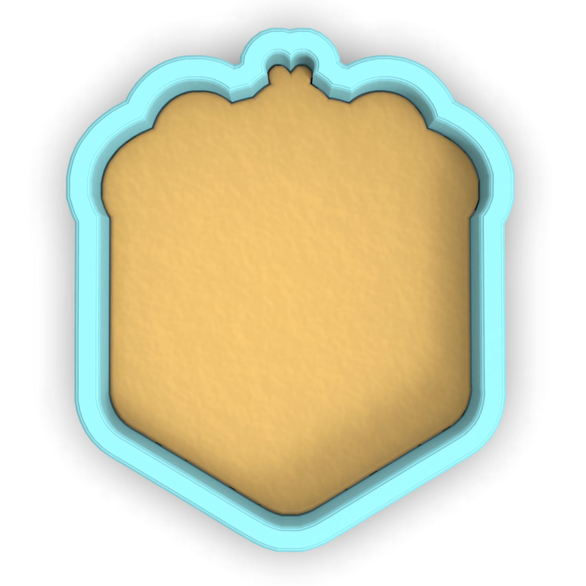 a cookie with a blue border around it