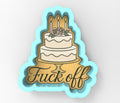 a sticker with a cake with candles on it