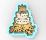 a sticker with a cake with candles on it