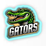 a sticker of an alligator with the word gators on it