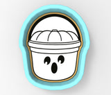 Ghost Candy Pail White Cookie Cutter | Stamp | Stencil - SHARP EDGES - FAST Shipping - Choose Your Own Size! #1
