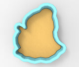 A 3D rendering of a cookie cutter in the shape of a leaf.