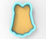 A 3D rendering of a cookie cutter in the shape of a bear.