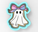Ghost with Pink Bow Cookie Cutter | Stamp | Stencil - SHARP EDGES - FAST Shipping - Choose Your Own Size! #1
