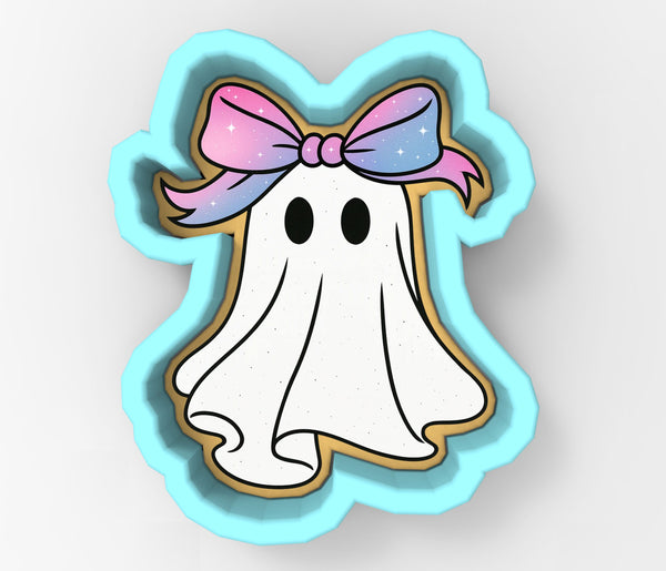 Ghost with Pink Bow Cookie Cutter | Stamp | Stencil - SHARP EDGES - FAST Shipping - Choose Your Own Size! #1