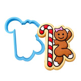 Gingerbread Candy Cane Stripper Cookie Cutter | Stamp | Stencil #1 Xmas / Winter / NYE Cookie Cutter Lady MINI - 2 Inches (5cm) Cookie Cutter ONLY (Outline) 