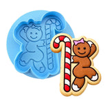 Gingerbread Candy Cane Stripper Cookie Cutter | Stamp | Stencil #1 Xmas / Winter / NYE Cookie Cutter Lady MINI - 2 Inches (5cm) **BUNDLE** Cutter + Debosser 