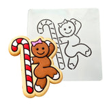 Gingerbread Candy Cane Stripper Cookie Cutter | Stamp | Stencil #1 Xmas / Winter / NYE Cookie Cutter Lady MINI - 2 Inches (5cm) Stencil ONLY 