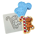 Gingerbread Candy Cane Stripper Cookie Cutter | Stamp | Stencil #1 Xmas / Winter / NYE Cookie Cutter Lady 