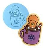 Gingerbread Hot Coco Tub Cookie Cutter | Stamp | Stencil #1 Xmas / Winter / NYE Cookie Cutter Lady MINI - 2 Inches (5cm) Debosser ONLY 