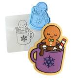 Gingerbread Hot Coco Tub Cookie Cutter | Stamp | Stencil #1 Xmas / Winter / NYE Cookie Cutter Lady 