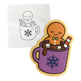 Gingerbread Hot Coco Tub Cookie Cutter | Stamp | Stencil #1 Xmas / Winter / NYE Cookie Cutter Lady MINI - 2 Inches (5cm) Stencil ONLY 